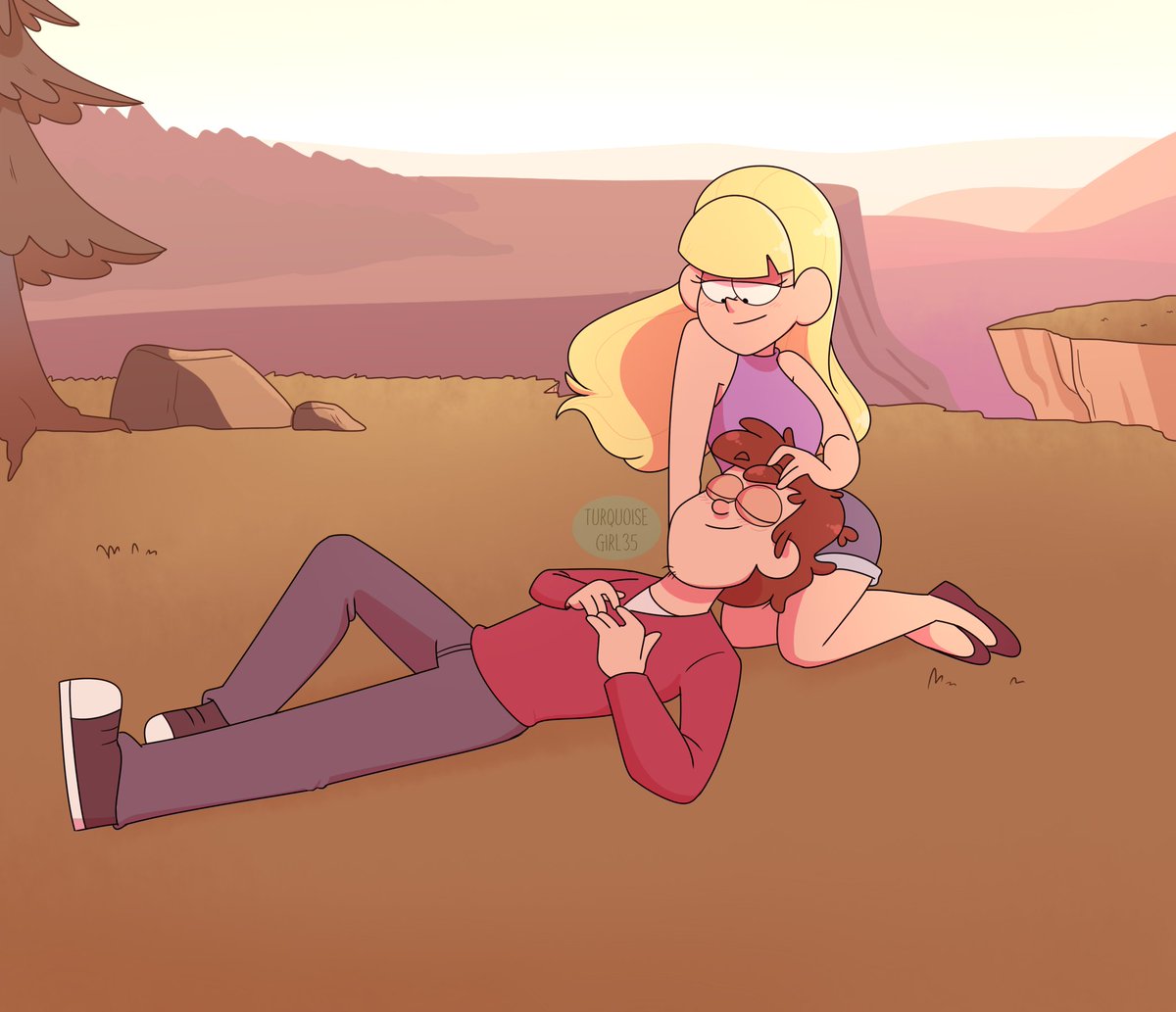 Dipper and Pacifica enjoy little moments like this one. 