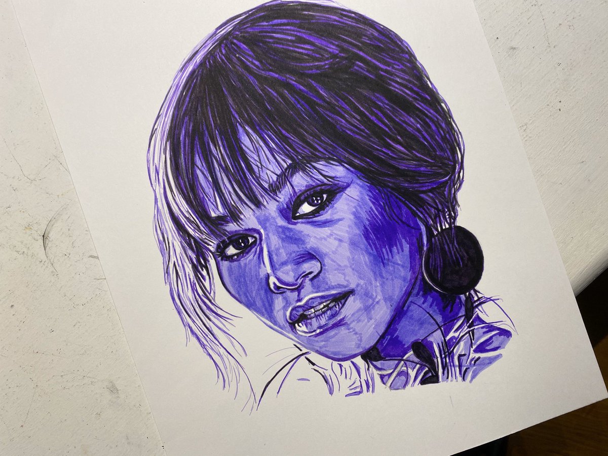 zendaya purple marker drawing original - $90print - $20