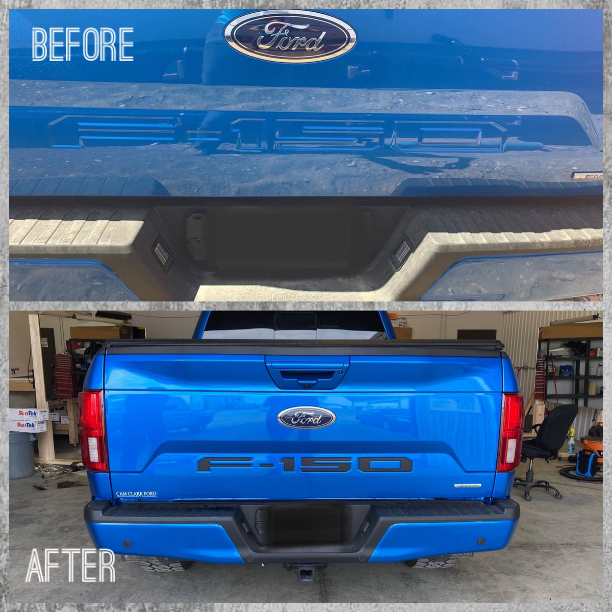 magnumtint_'s tweet photo. This F-150 got a bit of a tailgate upgrade. Let us know what you think. #magnumtint #ihearttint #paintprotection #autotinting #windowtinting #ford #fordf150 #3draiseddecal https://t.co/RaAWlI34Ru