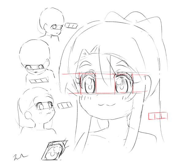 目描くとき補助線 is 大事というメモ 