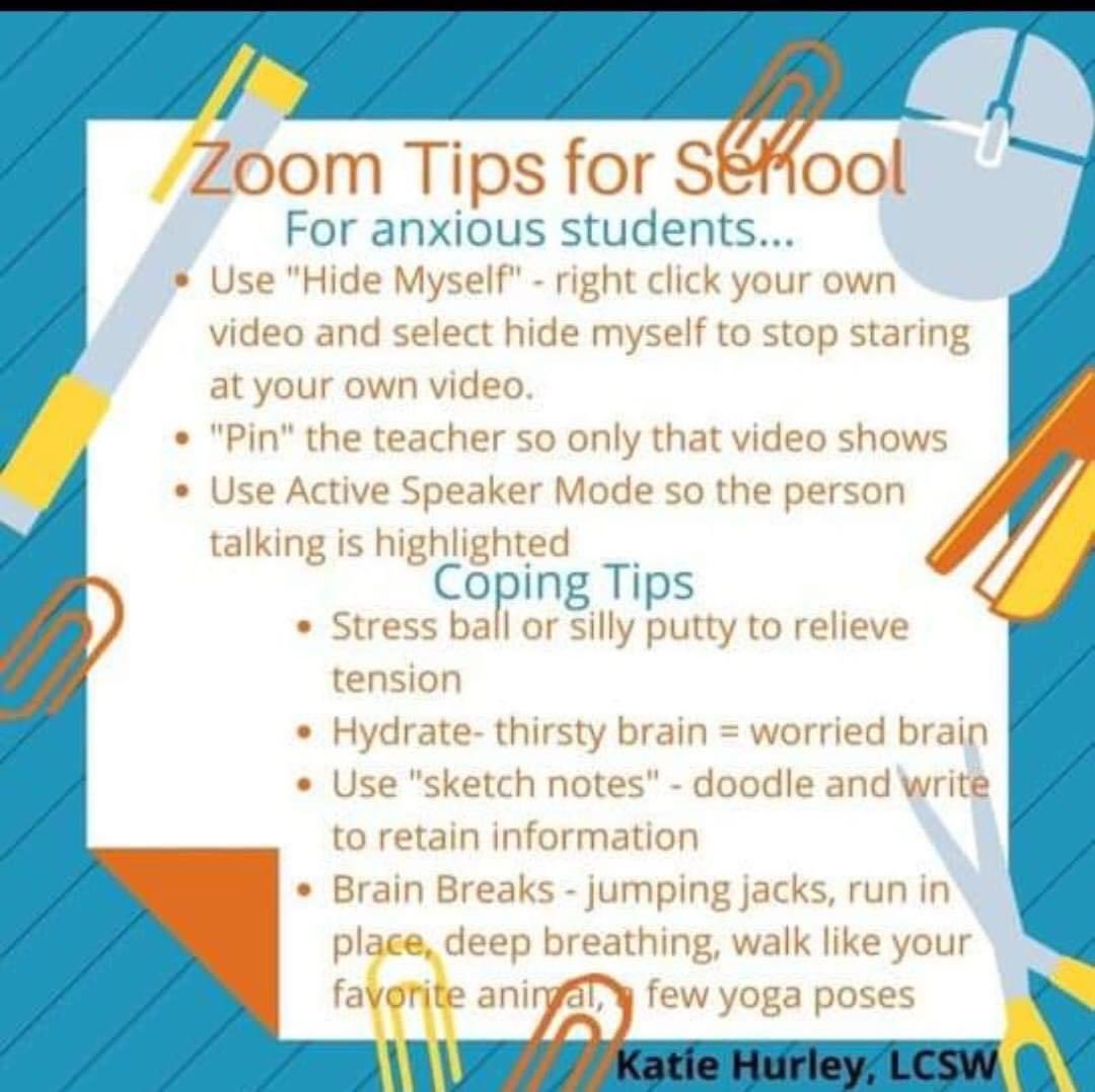 RCSDSCHOOLPSYCH's tweet photo. Tips for all of our virtual learners😊 @RcsdSpeech  @RCSDNYS  @RCSD_DSE https://t.co/lRc5BqM5M5