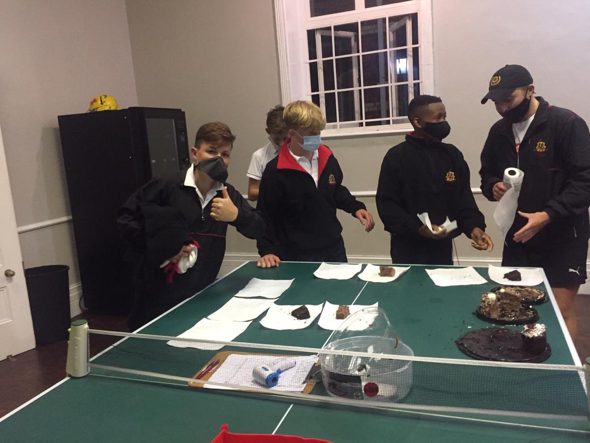 RoryJonesSA's tweet photo. It may be a cold and rainy night but the out-of-country boys were given a warm welcome home as their quarantine ended. The Chubb boys were treated to cake to celebrate the return. One step closer to normal! #chubbnews https://t.co/3KCmvGtCZJ