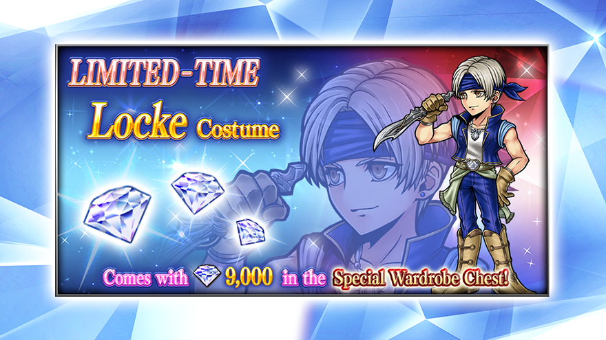 Locke's extra costume is available in #DissidiaFFOO for a limited time!
His extra appearance resembles his original sprite artwork from #FFVI and is bundled with 9,000 Gems!
It disappears on Sep. 10 UTC so don't miss out! https://t.co/15bFq00eGy