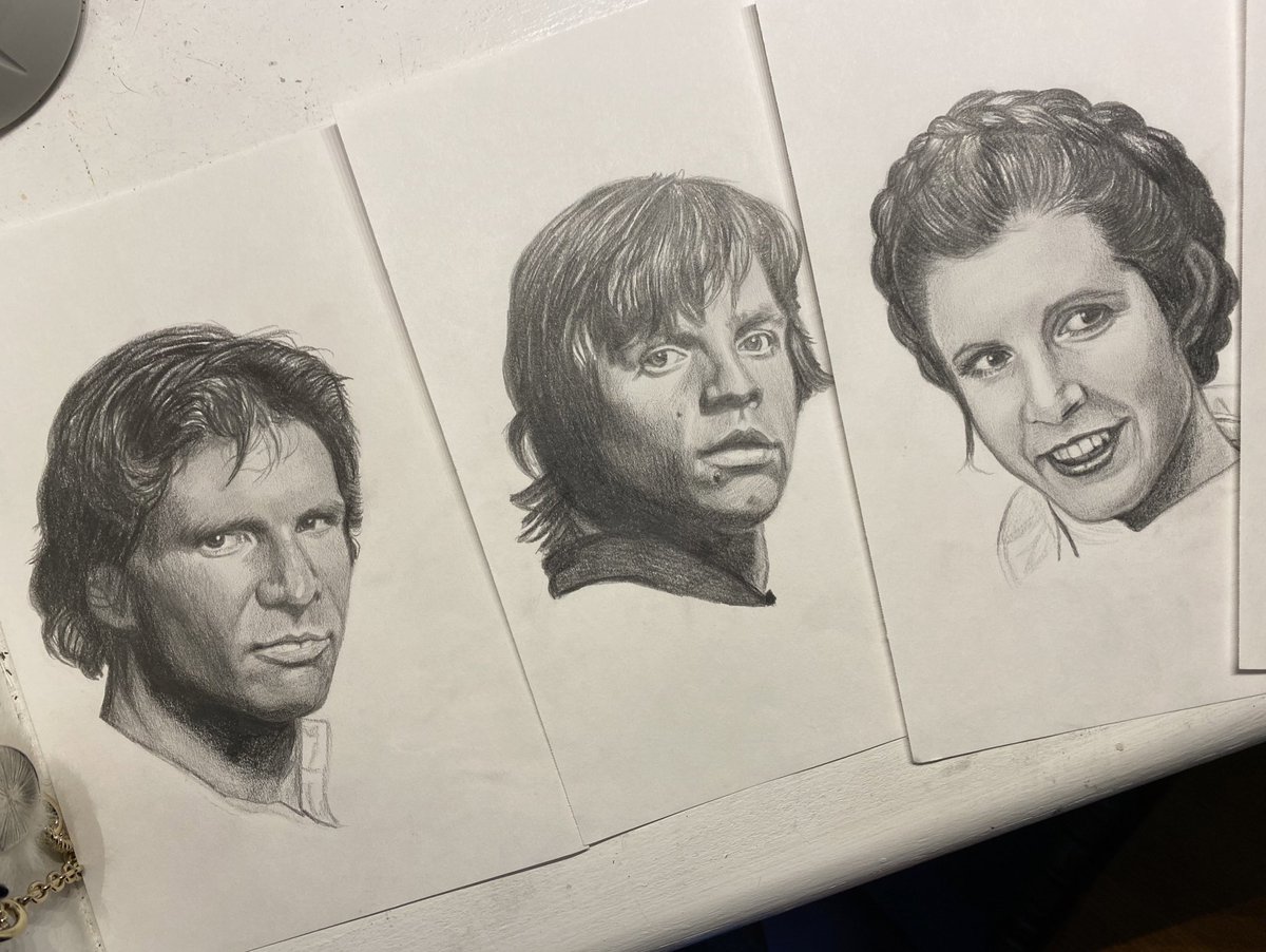 star wars series mini drawings $50 each (original of anakin not available)print - $20