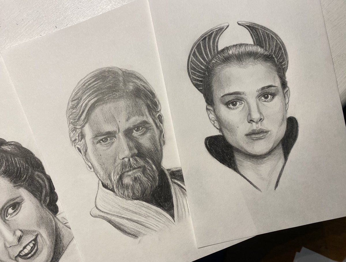 star wars series mini drawings $50 each (original of anakin not available)print - $20