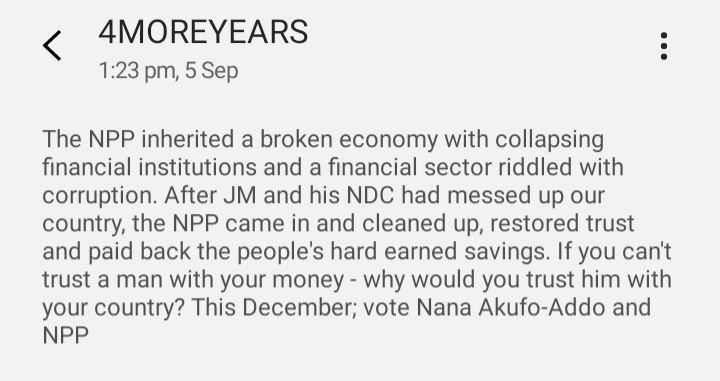 BankingProfess3's tweet photo. So NPP sent me this ?. Imagine sending this to a staff of Unibank who's now an uber driver... and struggling to feed his family.. Me, i won't say anything.. Just Waiting for Dec 7 https://t.co/H9A58E6F9m
