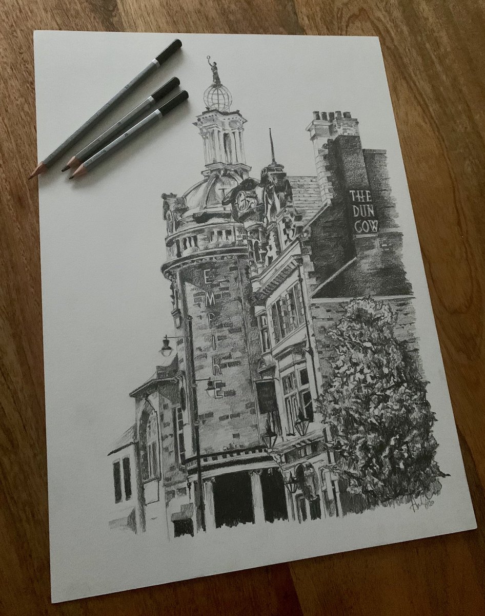 Andy77Giles's tweet photo. 11 hours of trying not to smudge... #sunderland #pencilsketch #empire #duncow #commissionpiece https://t.co/bd8MI44G00