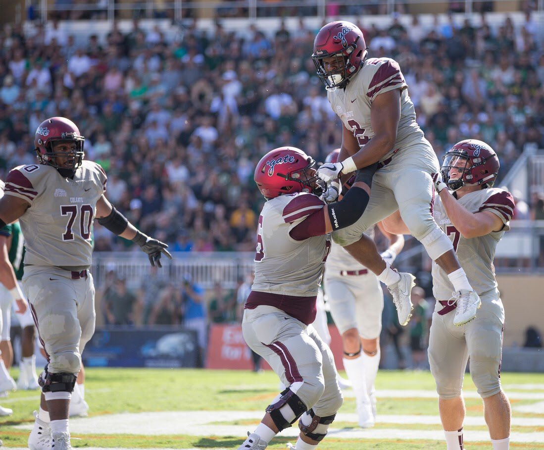 ColgateFB's tweet image. Each Saturday this fall, we will be sharing a few memories from our favorite game of that week from the last 20 years.

For Week 1, we’ve chosen 2017’s game vs. Cal Poly. We sprinted out to an early 17-0 lead and held on with a clutch PBU from @AbuDaramySwaray!