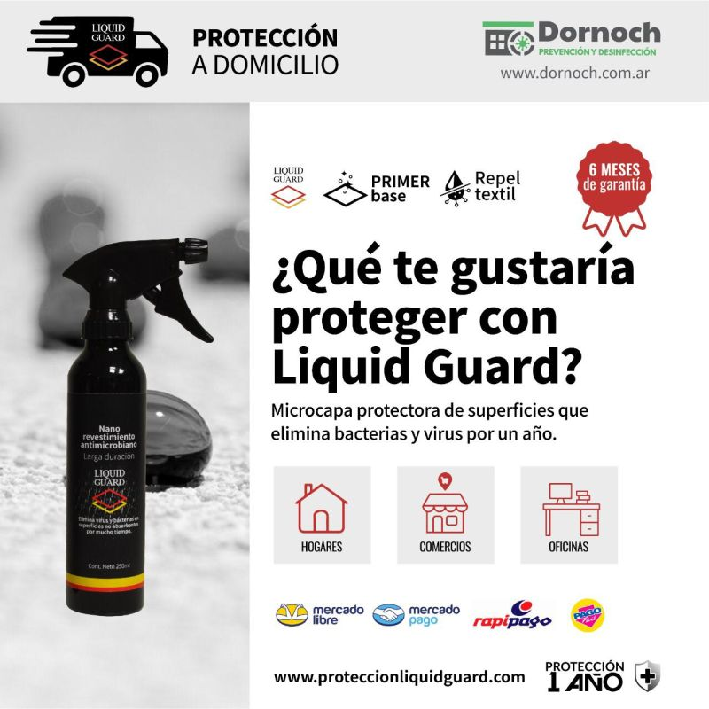 Liquid Guard es un recubrimiento antimicrobiano con la más avanzada nanotecnología para proteger todas las superficies contra virus y bacterias
dornoch.mercadoshops.com.ar

#liquidguard #antivirus #coronavirus #covid #antibacterial #cuarentena