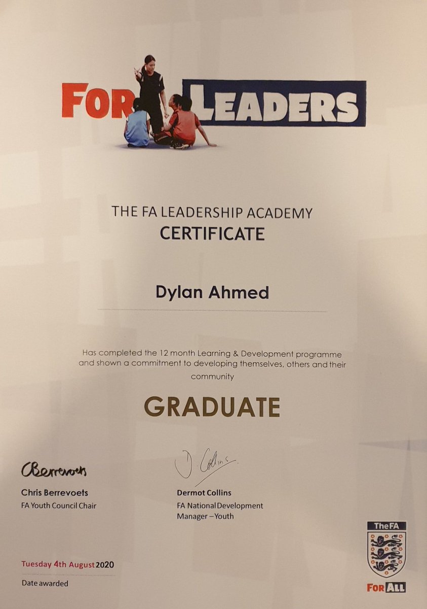 DylanAhmed09's tweet photo. Over the moon to have received my #fala19 certificate. @TheFA_NYC π―π https://t.co/s9vPnIehgl