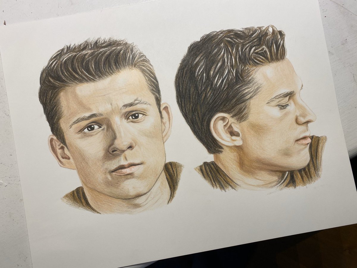 tom holland colored pencil duo portrait print - $25 (original not available)