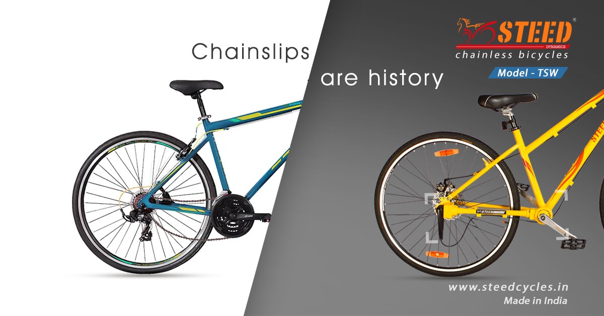 SteedChainless's tweet photo. Steed Chainless Bicycles, India's first and only Chainless Bicycles, now available through our dealers.
For more information, visit https://t.co/OTGaYxpfa7
#steedchainlessbicycles, #PropellerShaftDrive, #chainlessbicycles, #bicycles https://t.co/4mA7eqMvRc