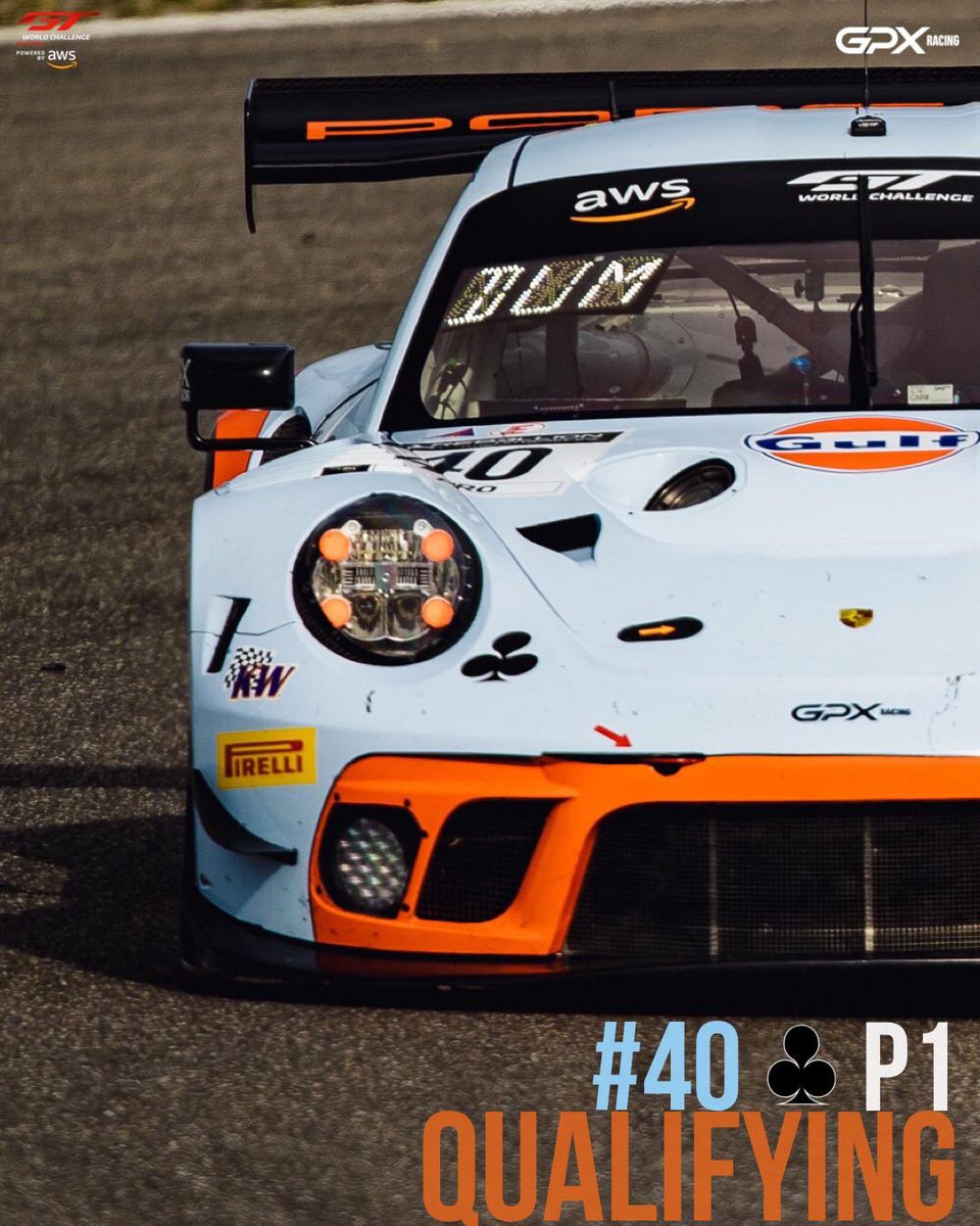 gpxgroup's tweet photo. POLE POSITION !!!!!!!!!! 🤩🤩🤩for #40 @ThomasPreining @RomainDumas @Olsen_Dennis  

P8 for #12 @mattcampbell22_ @Mathjaminet @PatrickPilet 

Tomorrow is the D-day, let's do it 🏆🥇

#GTWorldChallenge
#Porsche #PorscheGT3R #GPXRacing https://t.co/z5hO9eqHd3