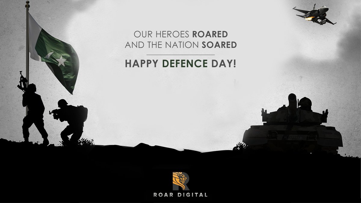 RoarDigitalco's tweet photo. A day of victory imprinted with gold in the history of our roaring nation! Happy Defence Day.
#RoarDigital #DefenceDay #6thSeptember #1965War https://t.co/9iGTSHqfeM