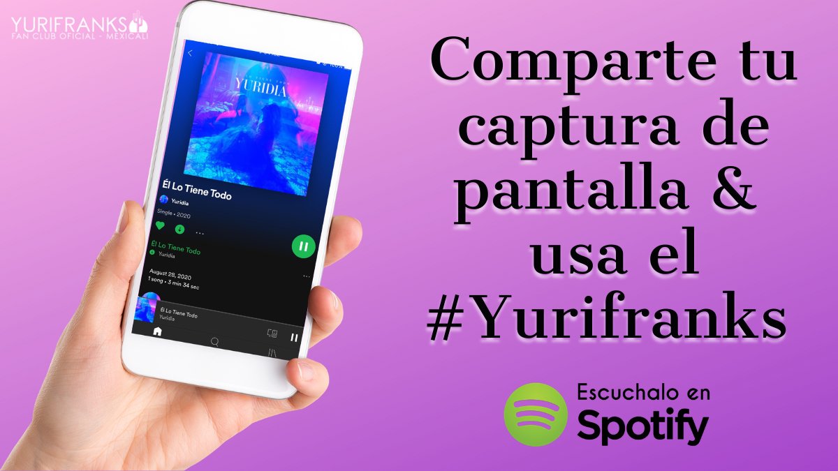 YuritaPatrona's tweet photo. Escucha #ÉlLoTieneTodo en Spotify 👈
&amp; comparte tu Captura de Pantalla aquí 👇

Usando los Hashtags : #Yurifranks #YuridiaFanClub #ElLoTieneTodo 
@yuritaflowers @ferchafer https://t.co/gbhkCsAkro