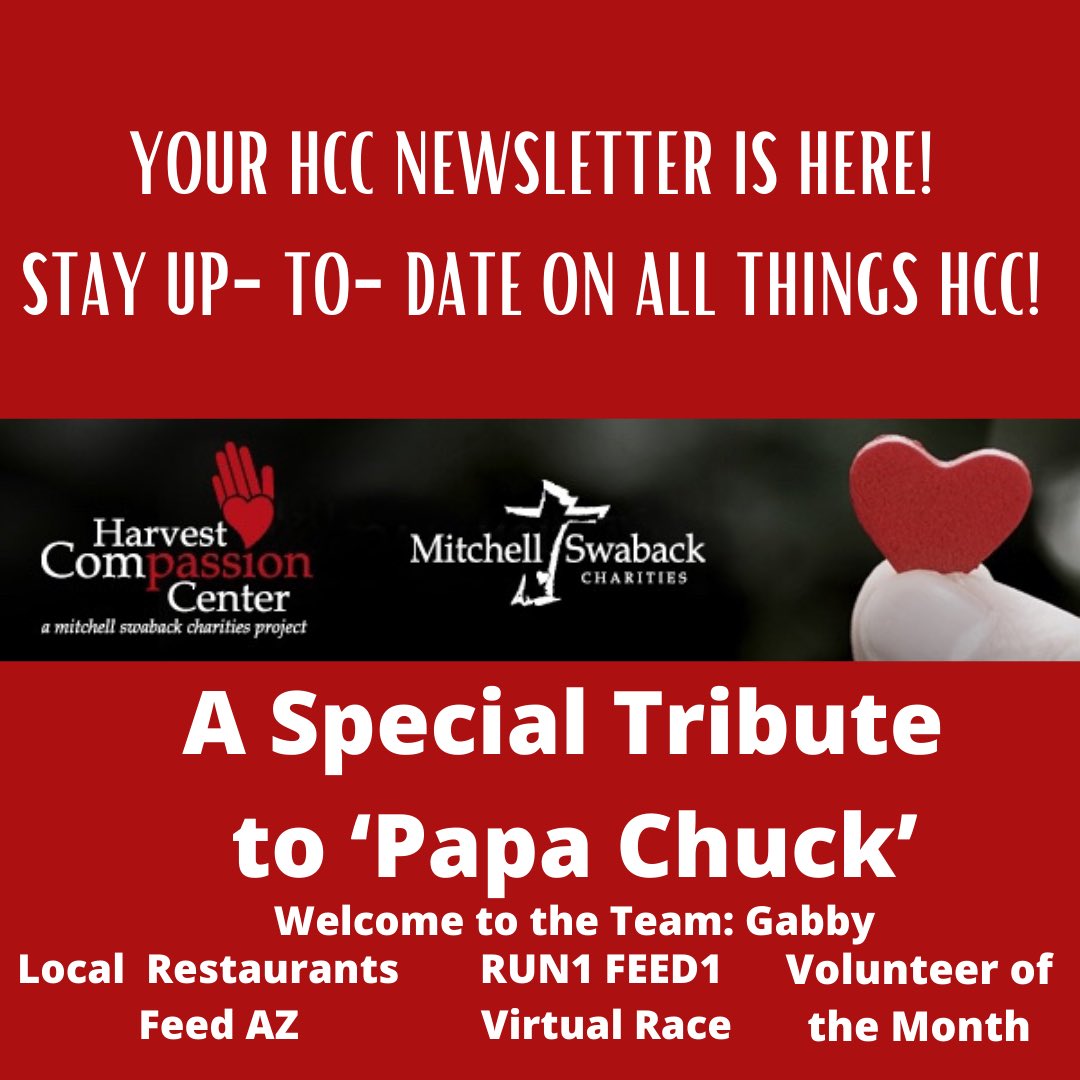 HCCFeed1's tweet photo. Our Newsletter was sent this morning & this months update is extra special as we pay tribute to Mitchโs grandpa who passed away on the exact date that Mitch went home to Jesus 16 years ago. #servantsheart #rememberingpapachuck #august14 #16yearslater #newsletter #azfoodbank #food https://t.co/Tna09hDmyu