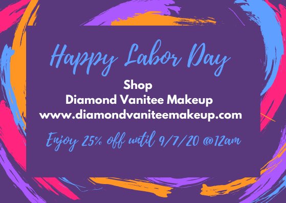 DiamondVanitee's tweet photo. We are having a Labor Day sale!! Save 25% off any DVM product until 9/7/20 @12am 
#diamondvaniteemakeup #bodyshimmeroil #CrueltyFree #handmade 
#NaturalSkincare #bodybutter #bodyscrubs #lipoils #lipgloss #lipscrub #eyeglitter #minklashes https://t.co/wM2iWS0TVw