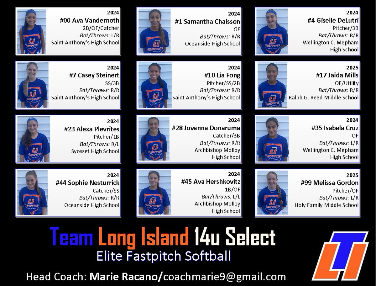 TeamLI_2024's tweet photo. Taking a closer look at our 2024/2025 roster π₯π₯ #fallballready https://t.co/N3iAvEbvYv