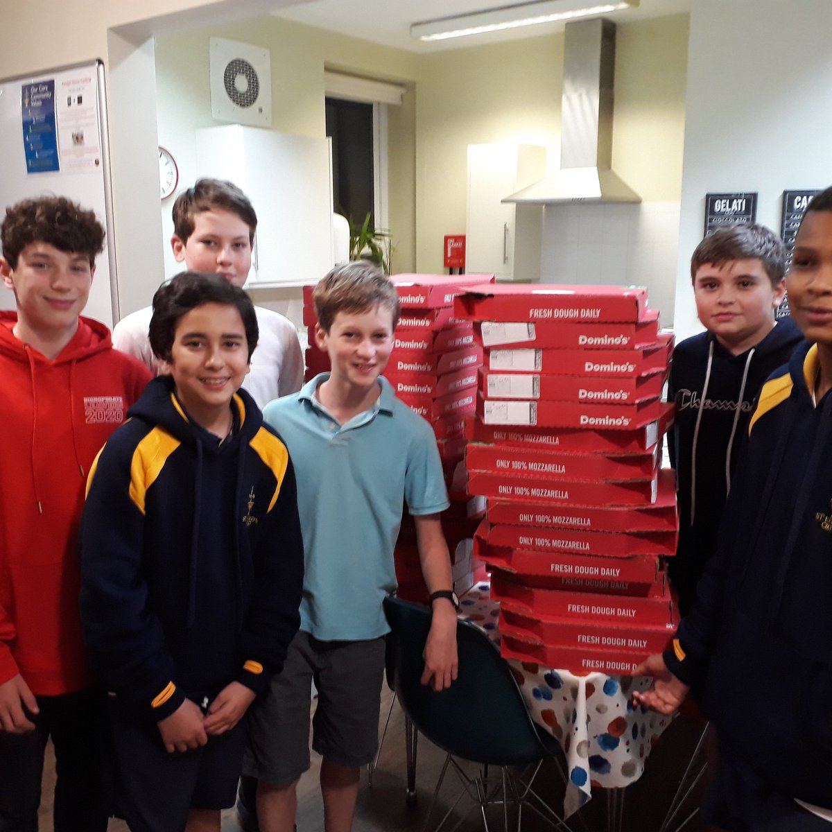 Pizza for a hungry house of boys