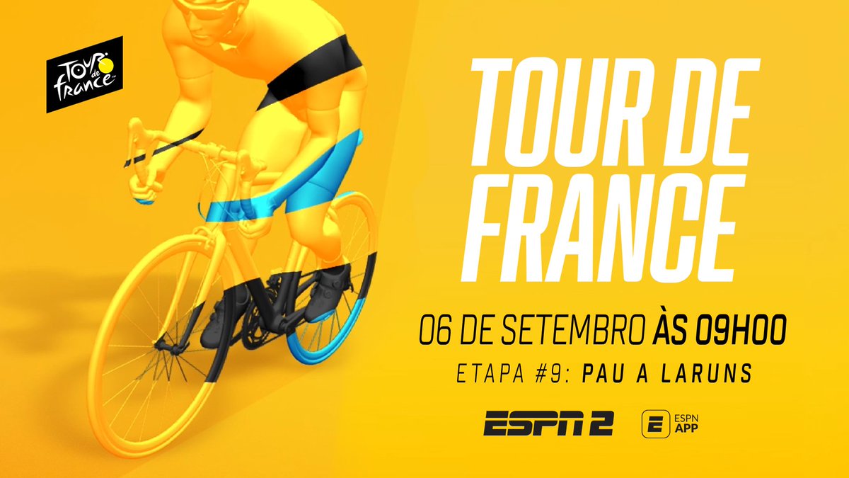ESPNBrasil's tweet photo. A 9ª etapa do Tour de France 🇫🇷 é daqui a pouco, às 09h00! Assista ao vivo na ESPN2 ou no ESPN App 🚴

#AssistaNaESPN #CiclismoNaESPN https://t.co/JLqnxnWap1