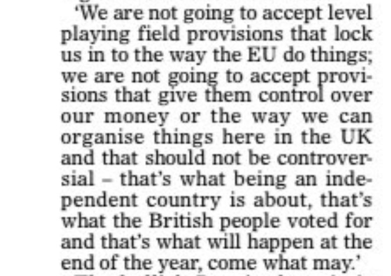 This is an interesting formulation by  @DavidGHFrost. Because it leaves open a U.K. commitment to an anti-subsidy that is different “to the way the EU do things” and does not “give [the EU] control over ... the way we organise things here in the U.K.”