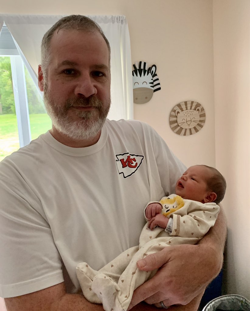 d1972_daryl's tweet photo. A little late with this but I’M A GRANDPA! Baby Millie was born on 9/1 and she’s perfect. Looks like she has my hairline?!?! https://t.co/ixPfJhB5uS