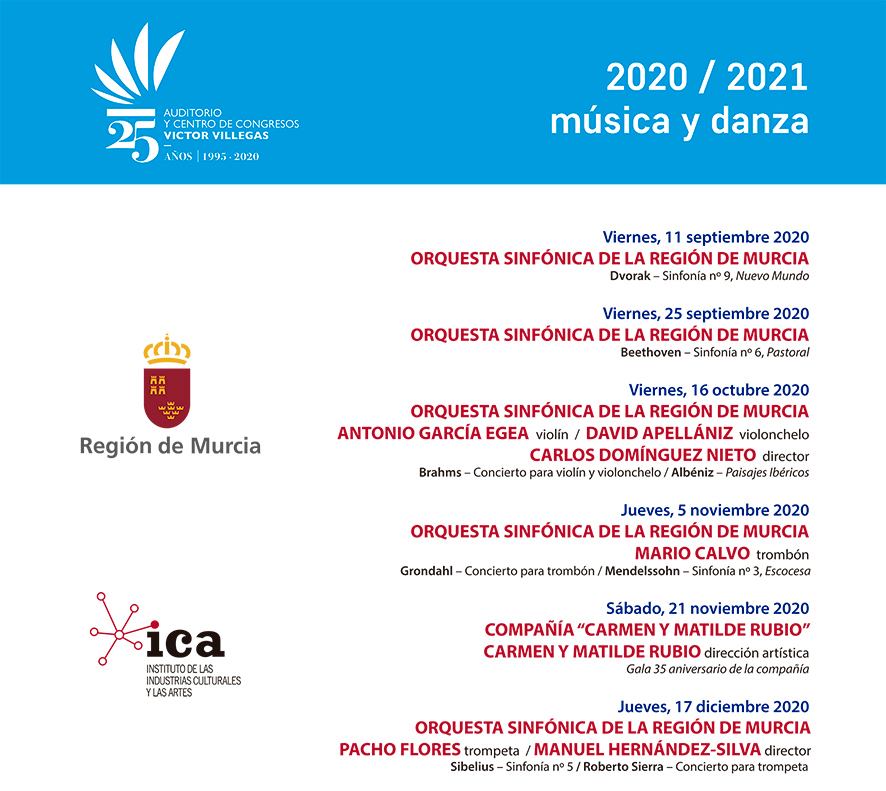🎼 Concierto Orquesta Sinfónica de la Región de Murcia
🗓 Jueves 17 de Diciembre
🕣 20:00
🎭 Auditorio Víctor Villegas (Murcia)
🎺 <a href="/OSRMurcia/">Orquesta Sinfónica de la Región de Murcia</a>