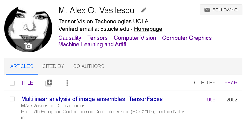 AlexVasilescu's tweet photo. Shameless self-promotion:
#TensorFaces has just reached 999 citations.
+ https://t.co/rqwYpgKUd9
+https://t.co/KF0fJxet85
#causality #tensor #computervision #machinelearning #ai #stem #womenwhocode @AcademicChatter https://t.co/gdzd2cI5eW