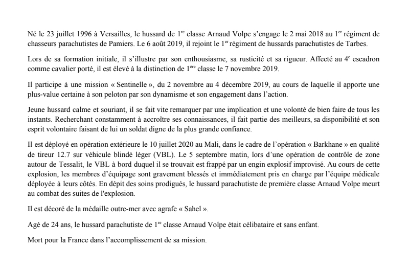 CEMAT_FR's tweet image. Profonde tristesse en apprenant les décès, dans le cadre de l’opération #Barkhane, du BC1 S.T. et du 1CL Arnaud Volpe du #1RHP. Mes pensées accompagnent leurs familles et leurs proches, leur camarade blessé aujourd’hui ainsi que leurs frères d’armes de l’@armeedeterre.