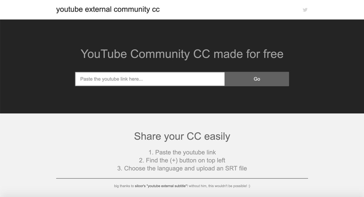 utubexternalcc's tweet image. As some of you know, YouTube's Community Contribution to Closed Captions is no longer going to be there after September 28th. So we took matters on our hands and created a website where you can share subtitles for youtube and other people can watch it! youtubexternalcc.netlify.app
