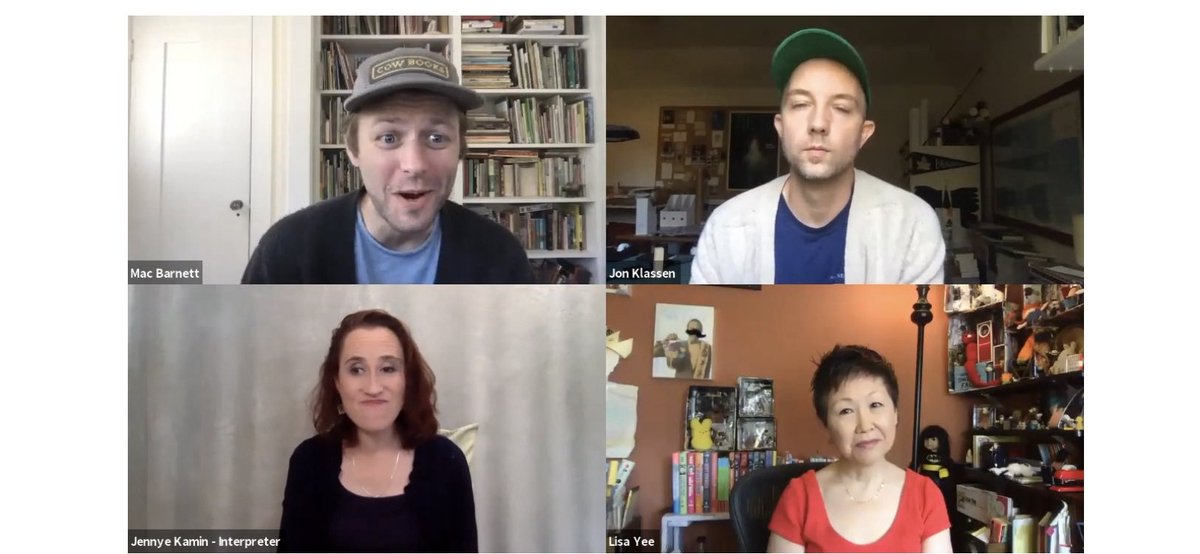 JLedTeach's tweet photo. Loved listening to @macbarnett & @burstofbeaden talk about writing #SamandDaveDigaHole. Quick favorite in our house! Thanks to all the @scbwi #SummerSpec presenters! Really loved @JackieWoodson so much, too (but forgot to take a screenshot). You were all inspiring & entertaining! https://t.co/XmtRlZEMsk