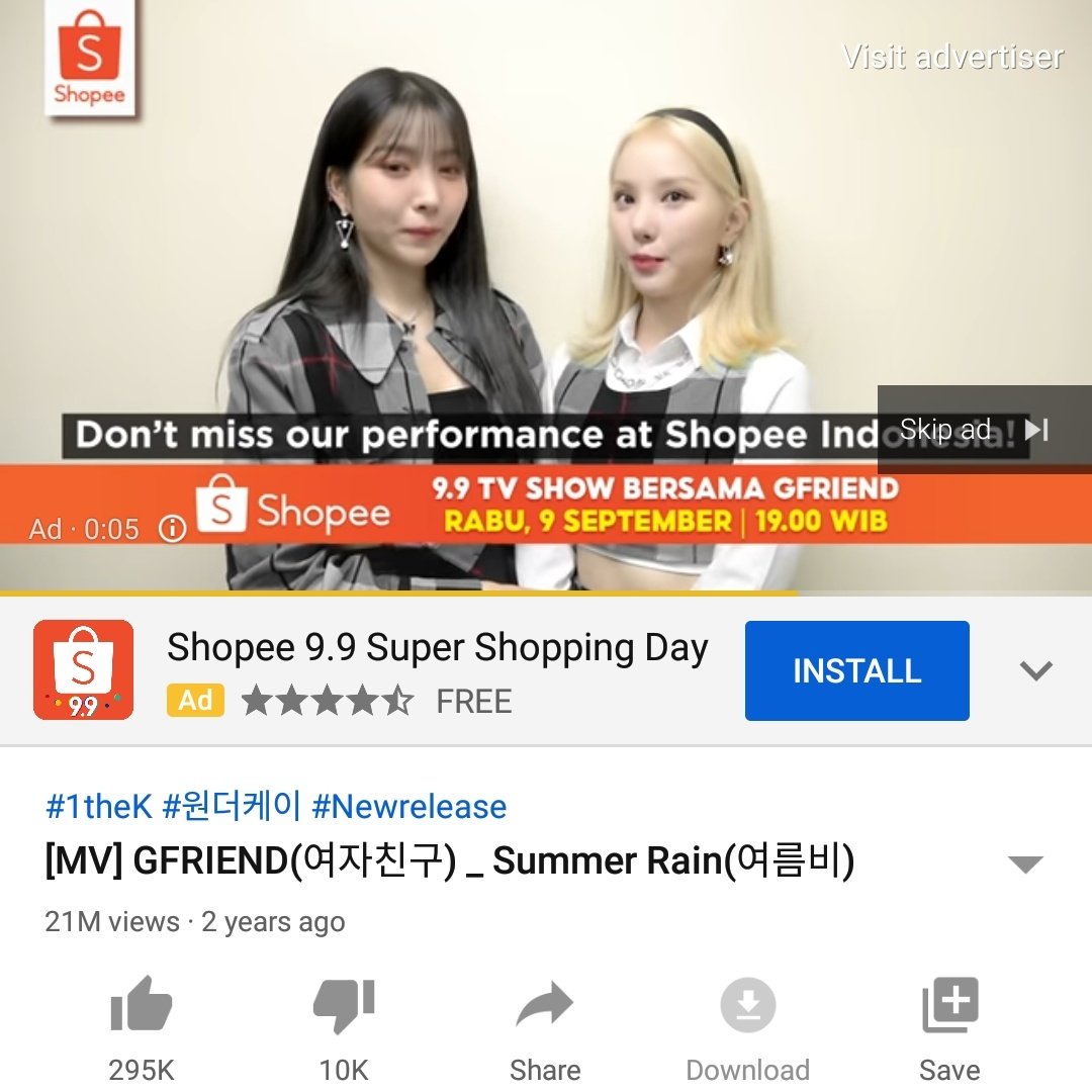 aboutgfriend's tweet photo. lagi streaming trus iklannya shopee mana bisa ku skip xixixi :bdd https://t.co/7N4z3EThU6