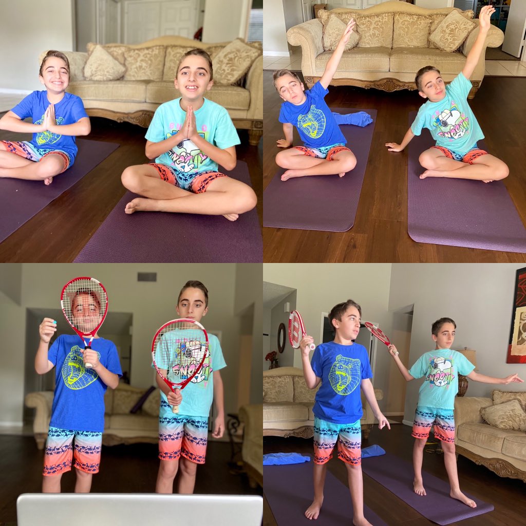 CandiSpitz's tweet photo. Saturday morning virtual, adaptive tennis and yoga with @LSAAutismTennis 💙🎾💙 #AutismAwareness @USTAFlorida https://t.co/XWWdu7cBZB
