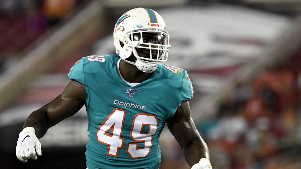 JDunk12's tweet photo. Former #CFL LB Sam Eguavoen makes #Miami #Dolphins 53-man active roster https://t.co/8wtSZyi7gX #FinsUp #NFL #Riders https://t.co/V2gEr01dDK