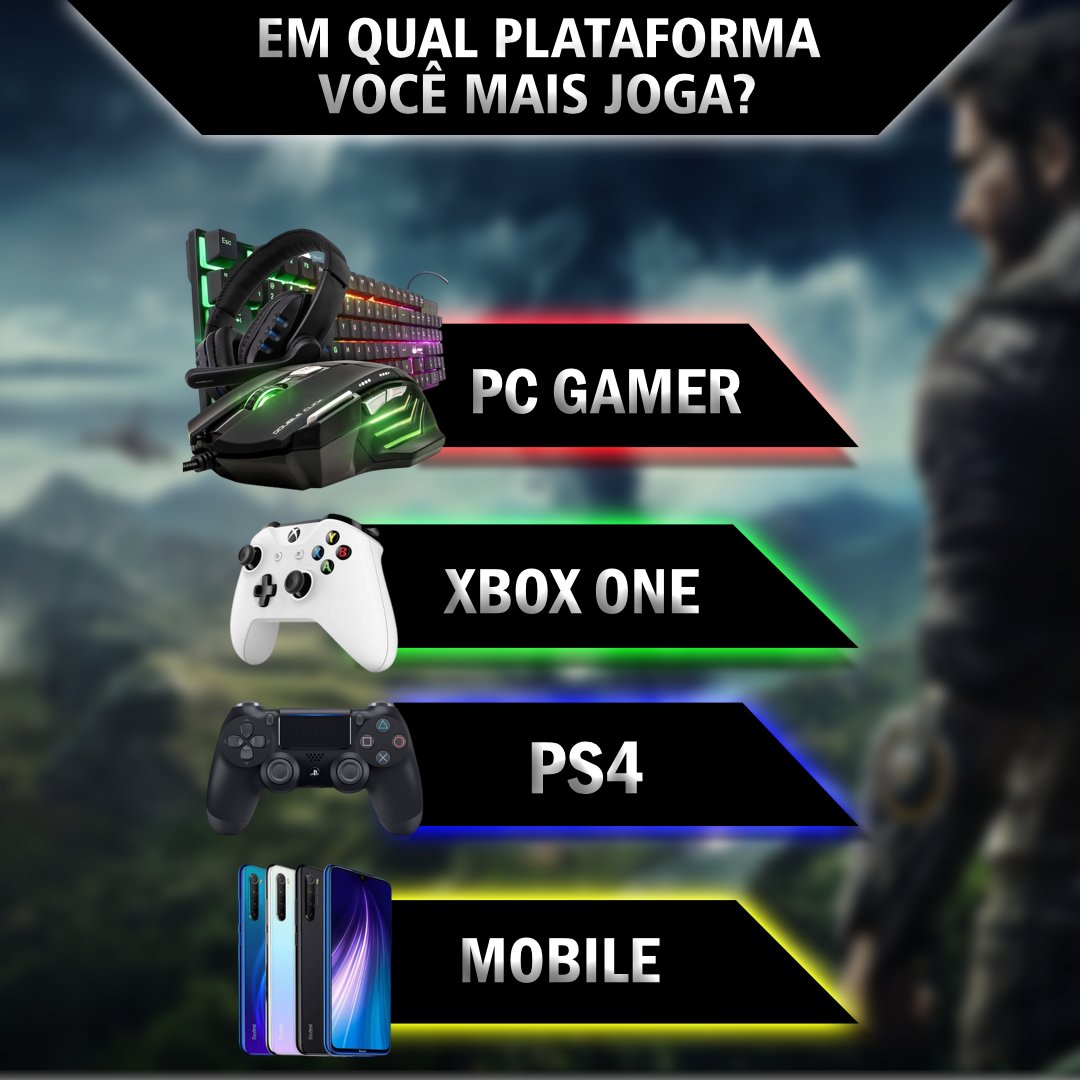 onlyone_esports's tweet photo. Sabia que aqui no #Brasil temos um dos maiores números de #Gamers do mundo? 😎
⠀⠀
Muitos gamers jogam em mais de uma plataforma, mas qual a sua preferida? Em qual plataforma você mais joga?
⠀⠀
#PCgamerBR
#XboxOneBrasil
#PS4Brasil
#GamerMobile
#OnlyOneSports https://t.co/DP2EJxM8xs