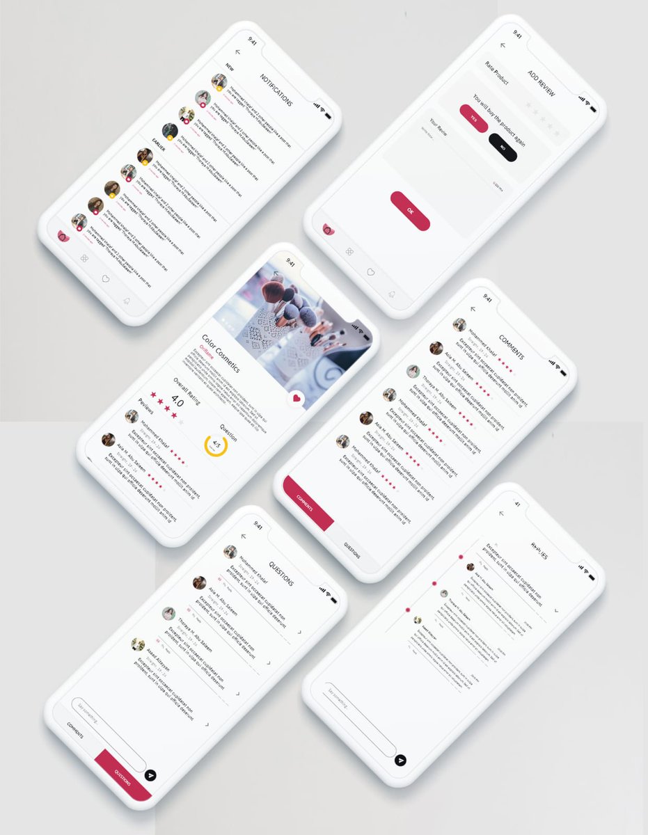 CreativeWay20's tweet photo. This app was designed to sell cosmetics from many famous cosmetics companies and will allow for its users to choose the appropriate kind of makeup that suits their skin.

Our Behance: https://t.co/yzsoFT2q36 
#خليك_بالبيت #ux #ui #fashiondesign
#uidesign #السعودية #coronavirus https://t.co/6MEVMZ7xg0