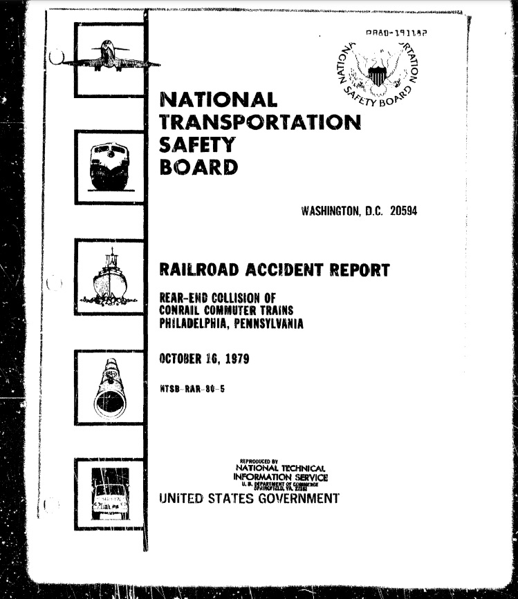 On October 16, 1979, in Philadelphia, PA, we investigated the thirty-seventh of 154  #PTC preventable accidents:  https://www.ntsb.gov/investigations/AccidentReports/Reports/RAR8005.pdf  #PTCDeadline  #NTSBmwl