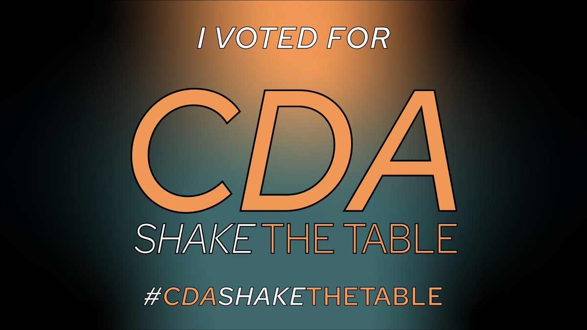 CDASTT's tweet photo. Thank you all for voting for #CDAShaketheTable. Retweet if you’re excited for the next year of CDA. https://t.co/aceFZO0T0w
