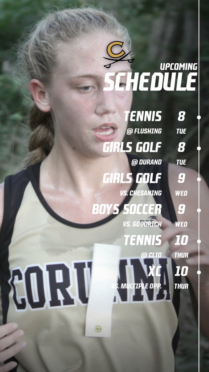 cav_athletics's tweet photo. This week’s Athletic schedule. 👇🏼 #Gr82bGOLD https://t.co/q6RSb46zXY