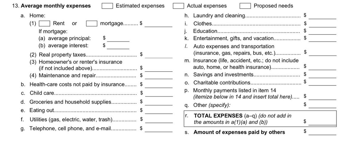 FYI, Nicole’s request is based on the PRE-SET BUDGET LINE ITEMS you have to fill out in the state of California for spousal support. There is no room for write in, so lawyers probably have to be creative.