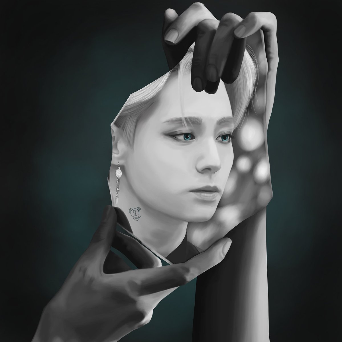 Panda_Cyn's tweet photo. FanArt] Mirror, mirror on the wall, who's the most good looking man of em all!

@official_ONEUS

#Oneus #원어스 #hwangwoong #환웅 #OneusFanart #kpop #kpopfanart https://t.co/tCSOXZVGst