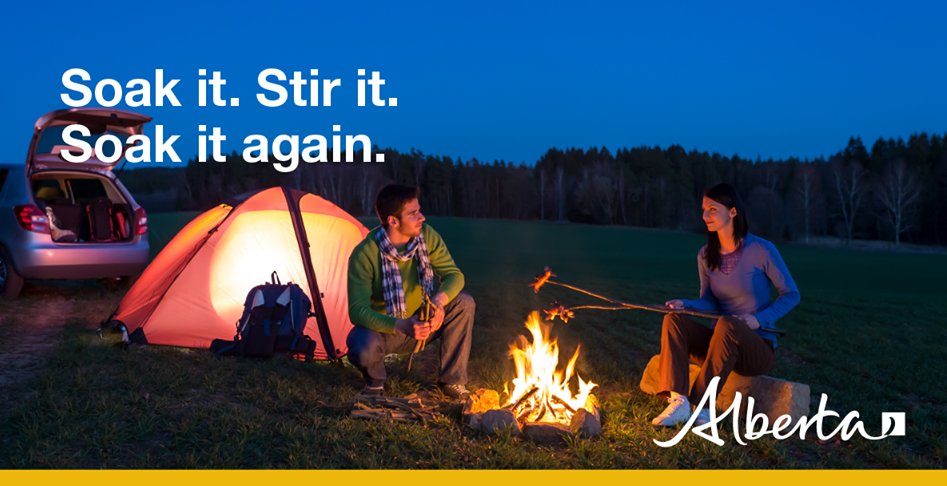 AlbertaWildfire's tweet photo. Alberta Wildfire encourages all Albertans to celebrate responsibly this long weekend. Please remember to put out your campfire properly and have an enjoyable and safe weekend. #abwildfire https://t.co/yEZPvjUpWG