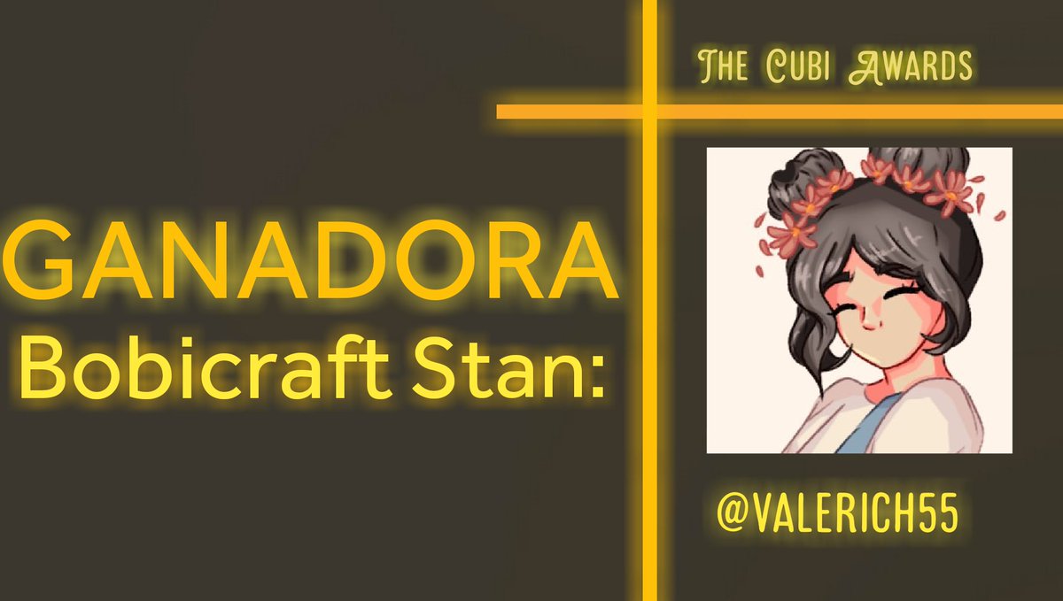 cubiawards's tweet photo. EL SIGUIENTE ES LLAMADO "MEJOR BOBICRAFT STAN", PARA ESA CUENTA QUE NO SE CANSA DE DARLE SIEMPRE MIMITOS Y BESOS EN LA FRENTE, QUE ESTÁ SIEMPRE AHÍ PARA ÉL
ES PARA...
¡Nuestra querida Vale! https://t.co/yw7VHAGeJd