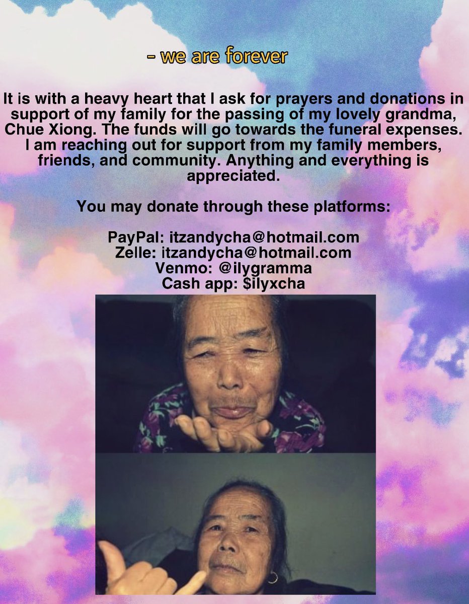 andyxcha's tweet photo. On 9/3, heaven gained a beautiful angel. I will for always miss my grandma ❤️ I don’t usually ask but during this hard time if anyone can donate some funds towards funeral expenses❤️or if you can simply rt this post so others will see, I would really appreciate it. Thank you. https://t.co/Bh6xkh3lJP