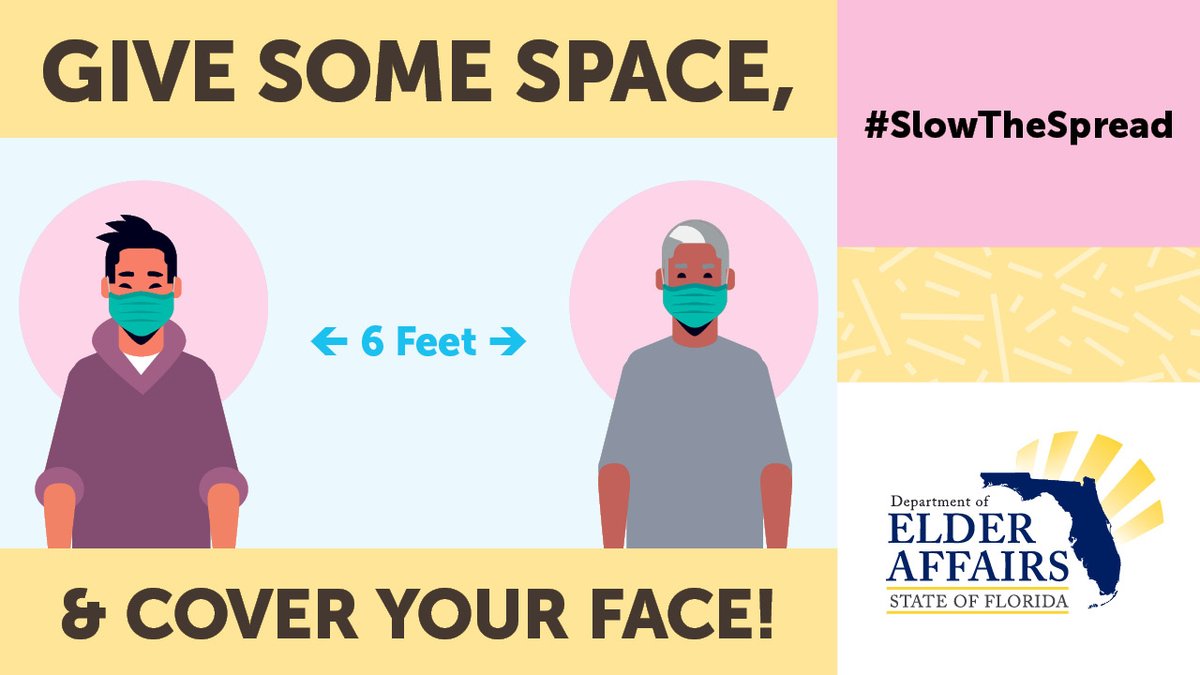 elderaffairs's tweet photo. Don’t forget to #MaskUpFL! Let’s continue to protect Florida’s most vulnerable population and #SlowTheSpread.  

#OneGoalOneFlorida https://t.co/swR0M4RyGg