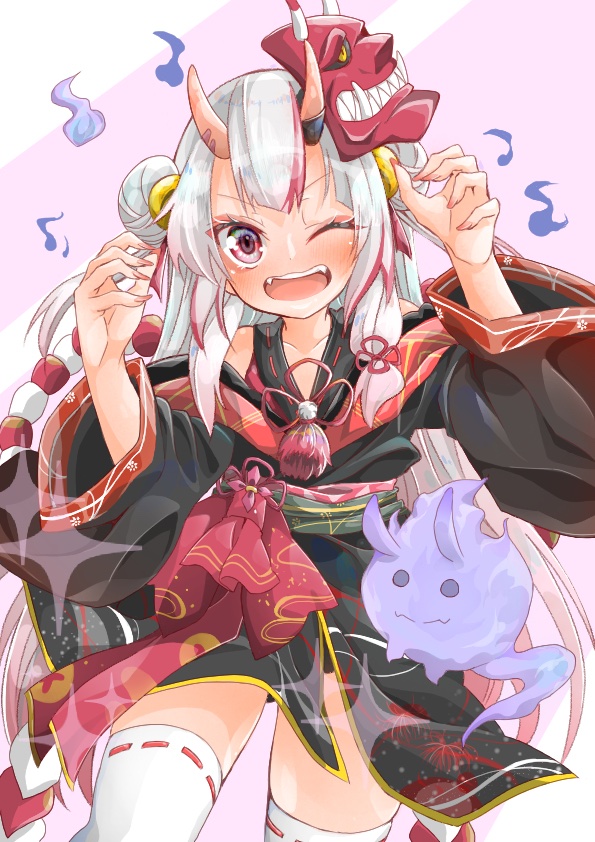 百鬼あやめ 「#全然伸びなかった過去絵だけど自信作だから見て 
初めて描いたあやめちゃんです!」|いなずま⚓🔆のイラスト
