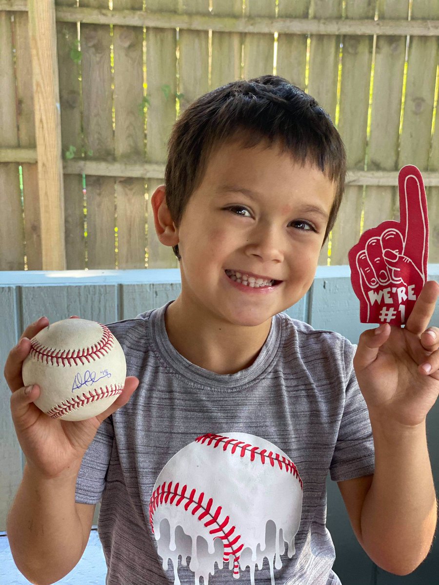 Couldn’t take #FFPF🎗families to an @Indians game <a href="/ProgressiveFans/">Progressivefield</a> this year so we teamed up with <a href="/MrsPlutko/">Allison Plutko</a> <a href="/PlutFamPartners/">PlutkoFamilyPartners</a> to bring the fun to a few kids Box included peanuts cracker jacket pennant foam finger &amp; a signed game ball ⚾️by <a href="/PapaPlut09/">Adam Plutko</a> Meet cancer warrior Jonah!