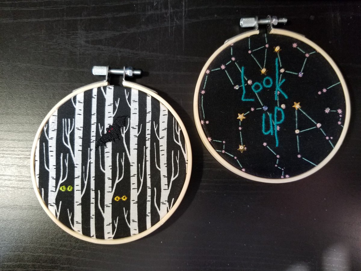 A couple of simple hoops. I'm craving the fall, can you tell? #embroidery #embroideryhoopart