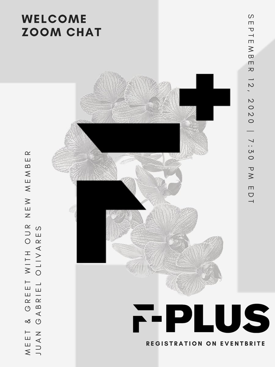 FPLUS_'s tweet photo. Hi everyone! We're excited to invite you to the first F-PLUS Meet &amp; Greet on Saturday, September 12 at 7:30pm EDT. Come hang out and help us welcome Juan to the trio! 

More details and registration here: https://t.co/2e0JbuoCAP. https://t.co/F8P3LecIxs