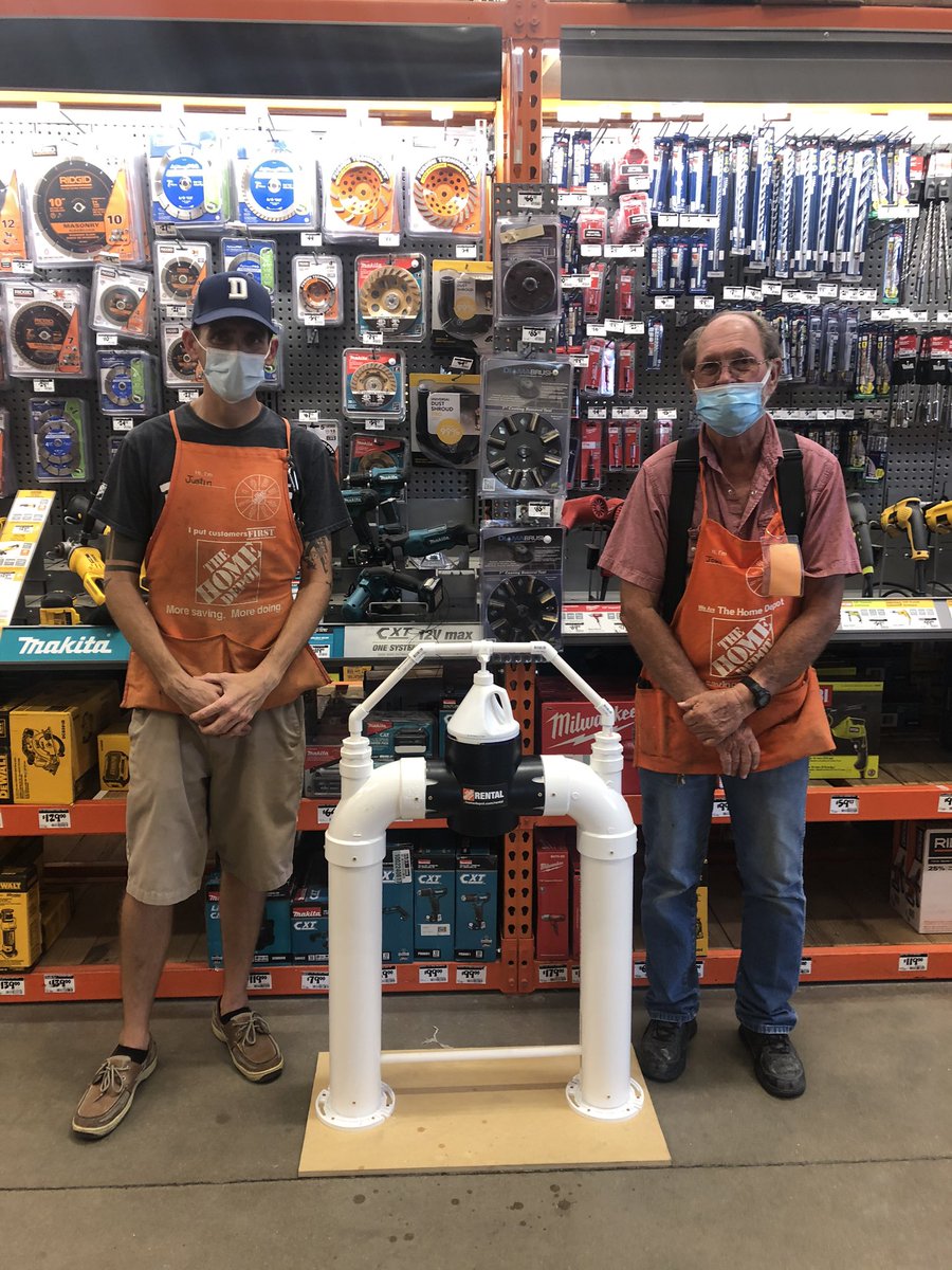 rob_elwell's tweet photo. Amazing ingenuity from John and Justin in tool rental for designing and building this touch-free hand sanitizer dispenser! Thank you! @tgtguerrero12 @Jamie_0514SM @ChristyKasper @Arturo85116534 https://t.co/fgBZYstzJc